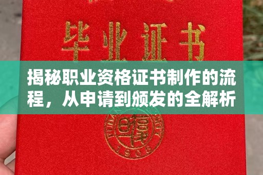 象州揭秘职业资格证书制作的流程，从申请到颁发的全解析