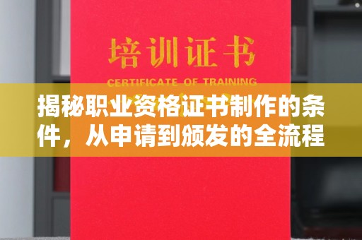 象州揭秘职业资格证书制作的条件，从申请到颁发的全流程解析
